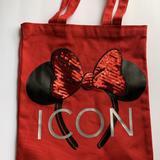Disney Bags | Disney Parks Minnie Icon Red Canvas Tote Bag New | Color: Red | Size: Os