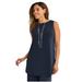 Plus Size Women's Knit Tunic Tank by The London Collection in Navy (Size 18/20) Wrinkle Resistant Stretch Knit Long Shirt