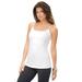 Plus Size Women's Bra Cami with Adjustable Straps by Roaman's in White (Size 4X) Stretch Tank Top Built in Bra Camisole