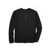 Men's Big & Tall Waffle-Knit Thermal Henley Tee by KingSize in Black (Size L) Long Underwear Top