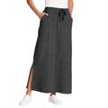Plus Size Women's Sport Knit Side-Slit Skirt by Woman Within in Heather Charcoal (Size 26/28)