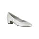 Women's Prim Pump by Easy Street® in Silver Satin (Size 11 M)