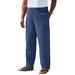 Men's Big & Tall Elastic Waist Gauze Cotton Pants by KS Island in Navy (Size 5XL)