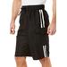 Men's Big & Tall Double Stripe Swim Board Shorts by KS Island in Black (Size 7XL)