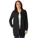 Plus Size Women's Fleece Baseball Jacket by Woman Within in Black (Size L)