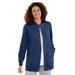 Plus Size Women's Fleece Baseball Jacket by Woman Within in Navy (Size 5X)