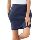 Plus Size Women's Stretch Cotton Skort by Woman Within in Navy (Size 1X)