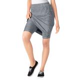 Plus Size Women's Stretch Cotton Skort by Woman Within in Medium Heather Grey (Size 4X)