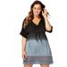 Plus Size Women's Renee Ombre Cover Up Dress by Swimsuits For All in Black Grey Ombre (Size 18/20)