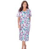 Plus Size Women's Long Print Sleepshirt by Dreams & Co. in White Paisley (Size 5X/6X) Nightgown