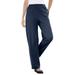 Plus Size Women's 7-Day Knit Ribbed Straight Leg Pant by Woman Within in Navy (Size L)