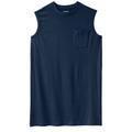 Men's Big & Tall Shrink-Less™ Longer-Length Lightweight Muscle Pocket Tee by KingSize in Navy (Size 6XL) Shirt