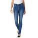 Plus Size Women's Comfort Curve Slim-Leg Jean by Woman Within in Medium Stonewash Sanded (Size 34 W)