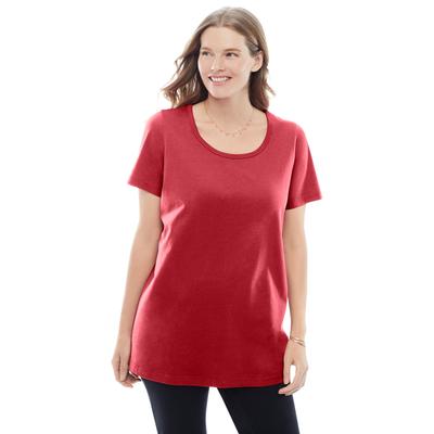 Plus Size Women's Perfect Short-Sleeve Scoopneck Tee by Woman Within in Classic Red (Size 5X) Shirt