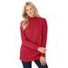 Plus Size Women's Perfect Long-Sleeve Mockneck Tee by Woman Within in Classic Red (Size 2X) Shirt