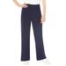 Plus Size Women's Stretch Cotton Wide Leg Pant by Woman Within in Navy (Size L)