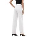 Plus Size Women's Classic Bend Over® Pant by Roaman's in White (Size 16 WP) Pull On Slacks