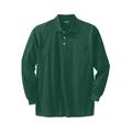 Men's Big & Tall Long-Sleeve Shrink-Less™ Piqué Polo by KingSize in Hunter (Size 6XL)