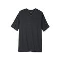 Men's Big & Tall Shrink-Less™ Lightweight Longer-Length V-neck T-shirt by KingSize in Heather Charcoal (Size 2XL)