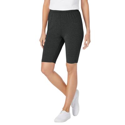 Plus Size Women's Stretch Cotton Bike Short by Woman Within in Heather Charcoal (Size L)