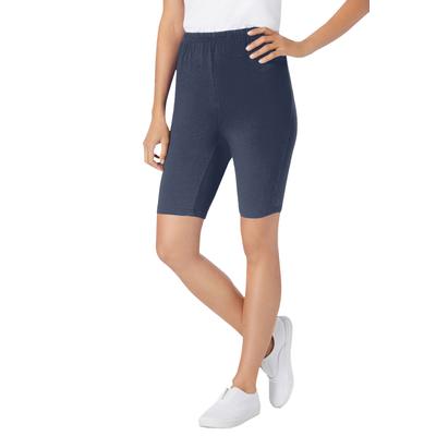 Plus Size Women's Stretch Cotton Bike Short by Woman Within in Navy (Size S)