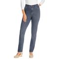 Plus Size Women's Comfort Curve Straight-Leg Jean by Woman Within in Medium Stonewash Sanded (Size 22 T)