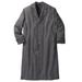 Men's Big & Tall Wool-Blend Long Overcoat by KingSize in Charcoal Herringbone (Size 4XL)