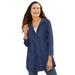 Plus Size Women's Lightweight Hooded Jacket by Woman Within in Indigo (Size 22/24)