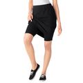 Plus Size Women's Stretch Cotton Skort by Woman Within in Black (Size M)