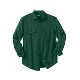 Men's Big & Tall Solid Double-Brushed Flannel Shirt by KingSize in Hunter (Size XL)