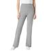 Plus Size Women's Stretch Cotton Wide Leg Pant by Woman Within in Medium Heather Grey (Size MT)