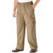 Men's Big & Tall Knockarounds® Full-Elastic Waist Cargo Pants by KingSize in Khaki (Size 6XL 38)