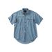 Men's Big & Tall Short-Sleeve Chambray Work Shirt by Wrangler® in Light Blue (Size XXL)