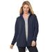 Plus Size Women's Zip-Front Microfleece Jacket by Woman Within in Navy (Size 5X)