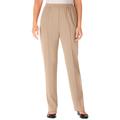 Plus Size Women's Elastic-Waist Soft Knit Pant by Woman Within in New Khaki (Size 12 W)