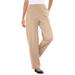 Plus Size Women's 7-Day Knit Ribbed Straight Leg Pant by Woman Within in New Khaki (Size 3X)