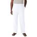 Men's Big & Tall Elastic Waist Gauze Cotton Pants by KS Island in White (Size 7XL)