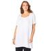 Plus Size Women's Pleatneck Ultimate Tunic by Roaman's in White (Size 2X) Long Shirt