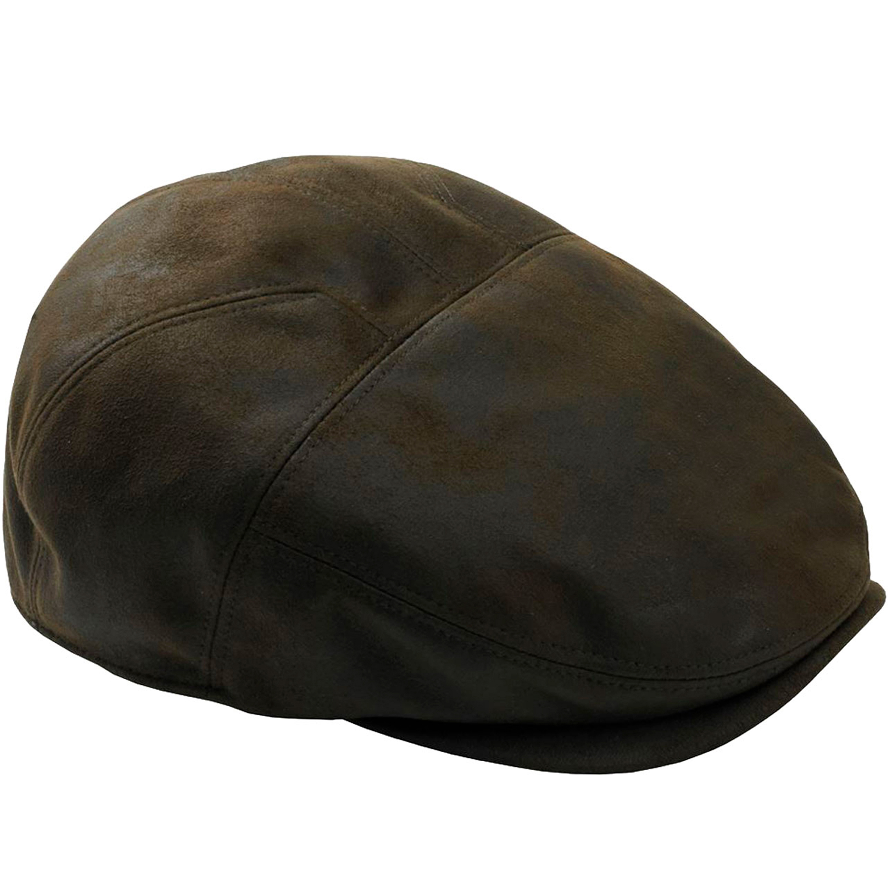 Men's Big & Tall Faux Leather Ivy Cap by KingSize in Brown Distressed (Size 3XL)
