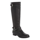 Women's The Janis Regular Calf Leather Boot by Comfortview in Black (Size 9 1/2 M)