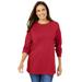 Plus Size Women's Perfect Long-Sleeve Crewneck Tee by Woman Within in Classic Red (Size 1X) Shirt