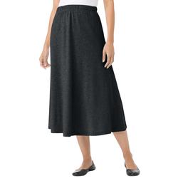 Plus Size Women's 7-Day Knit A-Line Skirt by Woman Within in Heather Charcoal (Size 6X)