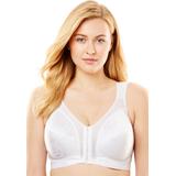 Plus Size Women's Playtex® 18 Hour Front-Close Wireless Bra with Flex Back 4695 by Playtex in White (Size 36 C)