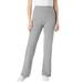 Plus Size Women's Stretch Cotton Wide Leg Pant by Woman Within in Medium Heather Grey (Size 5X)