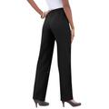 Plus Size Women's Classic Bend Over® Pant by Roaman's in Black (Size 34 T) Pull On Slacks