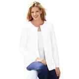 Plus Size Women's Perfect Long-Sleeve Cardigan by Woman Within in White (Size M) Sweater