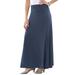 Plus Size Women's Everyday Stretch Knit Maxi Skirt by Jessica London in Navy (Size 12) Soft & Lightweight Long Length