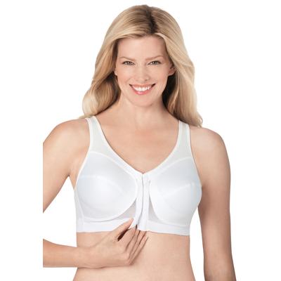 Plus Size Women's Glamorise® Magic Lift® Front-Close Posture Wireless Bra 1265 by Glamorise in White (Size 38 J)