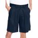 Men's Big & Tall Wrinkle-Free Expandable Waist Pleat Front Shorts by KingSize in Navy (Size 48)