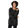Plus Size Women's Zip Front Tunic Hoodie Jacket by Woman Within in Black (Size 3X)